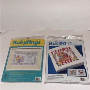 Bucilla Baby Collection Cross Stitch Kit and Babyhugs cleaning and scrubbing kit
